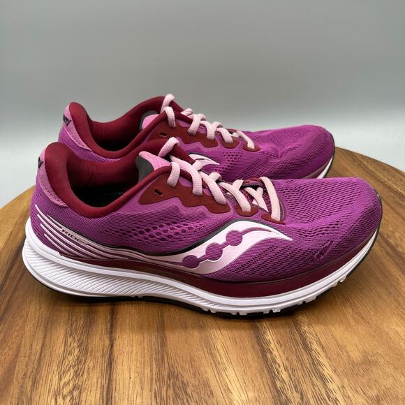 Saucony Ride 14 Shoes Womens Size 8 Purple Athletic Running Comfort Gym Sneakers - Picture 1 of 10